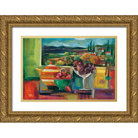 View Through the Window Crop Gold Ornate Wood Framed Art Print with Double Matting by Vassileva, Silvia