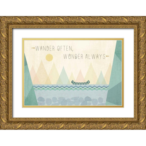 Outdoor Geo I Gold Ornate Wood Framed Art Print with Double Matting by Charron, Veronique