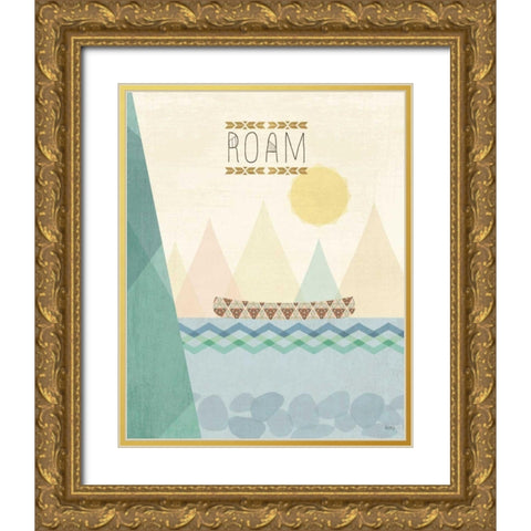 Outdoor Geo II Gold Ornate Wood Framed Art Print with Double Matting by Charron, Veronique