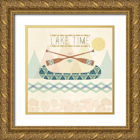 Outdoor Geo IV Gold Ornate Wood Framed Art Print with Double Matting by Charron, Veronique