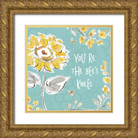Bee Happy II Gold Ornate Wood Framed Art Print with Double Matting by Brissonnet, Daphne