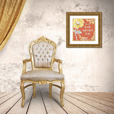 Bee Happy IV Spice Gold Ornate Wood Framed Art Print with Double Matting by Brissonnet, Daphne