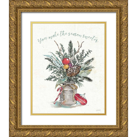Seasonal Charm II Gold Ornate Wood Framed Art Print with Double Matting by Tavoletti, Anne