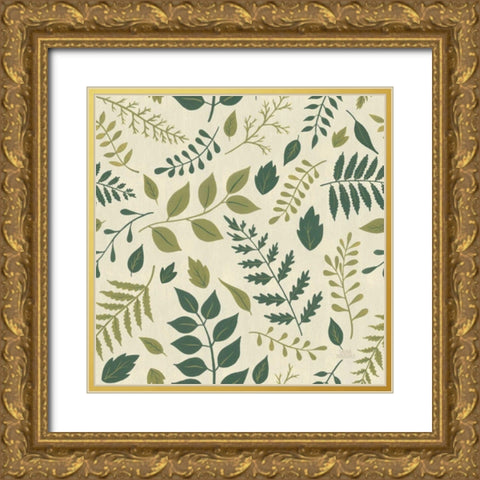 Autumn Garden Pattern VII Gold Ornate Wood Framed Art Print with Double Matting by Marshall, Laura