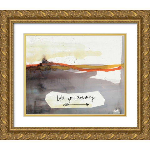 Explore I Gold Ornate Wood Framed Art Print with Double Matting by Averinos, Melissa