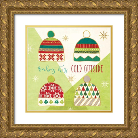 Winter Wishes III Gold Ornate Wood Framed Art Print with Double Matting by Charron, Veronique