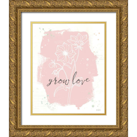 Organic Lines III Gold Ornate Wood Framed Art Print with Double Matting by Pertiet, Katie