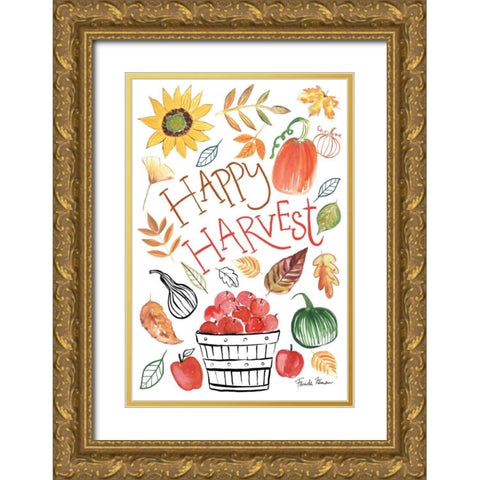 Hello Fall III Gold Ornate Wood Framed Art Print with Double Matting by Zaman, Farida