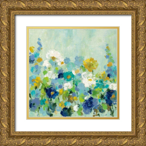 Midsummer Garden White Flowers Gold Ornate Wood Framed Art Print with Double Matting by Vassileva, Silvia