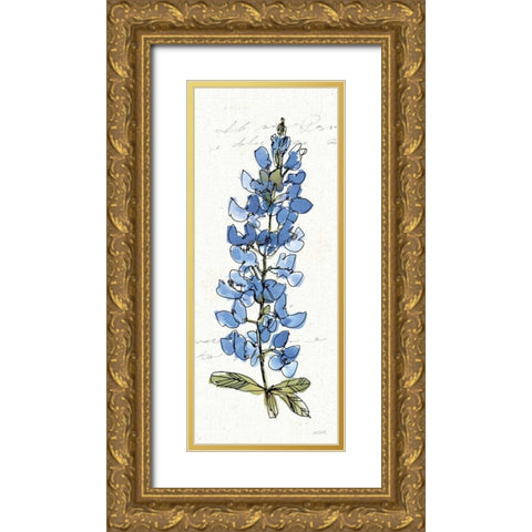 Texas Bluebonnet III Gold Ornate Wood Framed Art Print with Double Matting by Tavoletti, Anne