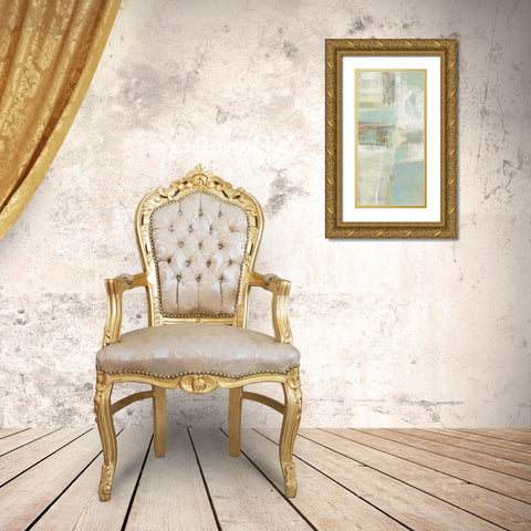 Shades of Celedon II Gold Ornate Wood Framed Art Print with Double Matting by Vassileva, Silvia