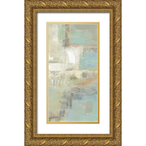 Shades of Celedon III Gold Ornate Wood Framed Art Print with Double Matting by Vassileva, Silvia