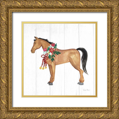 Holiday Farm Animals II Gold Ornate Wood Framed Art Print with Double Matting by Zaman, Farida