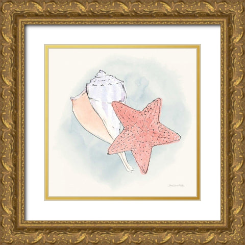 Sea Life II Gold Ornate Wood Framed Art Print with Double Matting by Miller, Sara Zieve