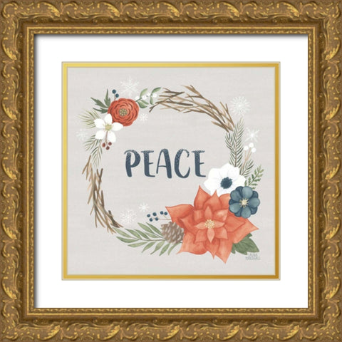 Holiday Garden I Gold Ornate Wood Framed Art Print with Double Matting by Marshall, Laura