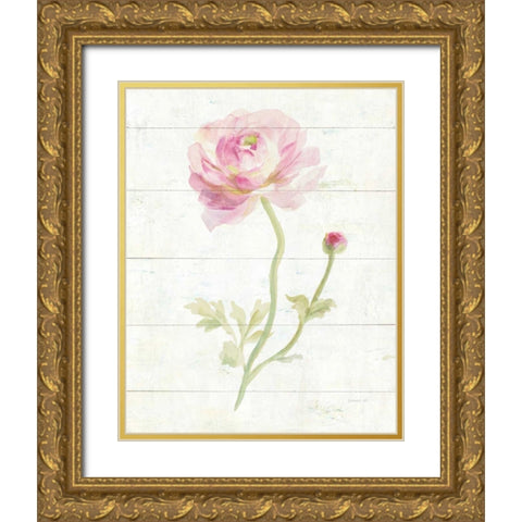 June Blooms I Gold Ornate Wood Framed Art Print with Double Matting by Nai, Danhui