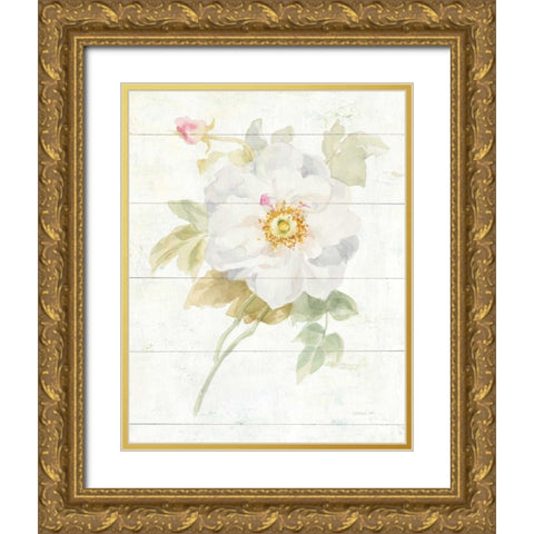 June Blooms III Gold Ornate Wood Framed Art Print with Double Matting by Nai, Danhui