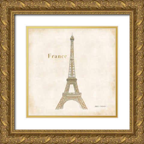 World Trekker III Gold Ornate Wood Framed Art Print with Double Matting by Fabiano, Marco