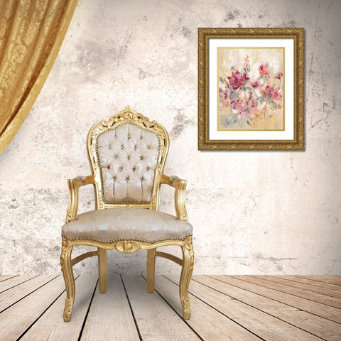 Floral Reflections I Gold Ornate Wood Framed Art Print with Double Matting by Vassileva, Silvia