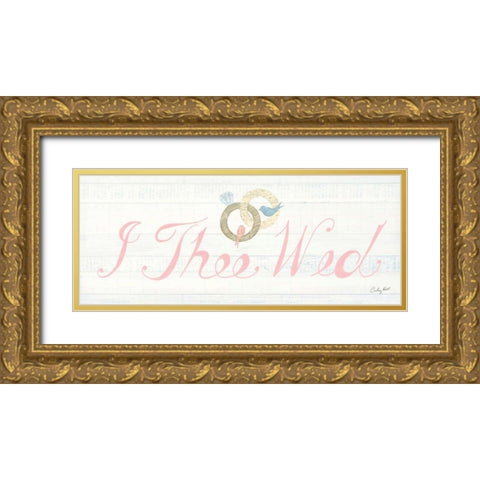 Lovebirds Sign I Gold Ornate Wood Framed Art Print with Double Matting by Prahl, Courtney