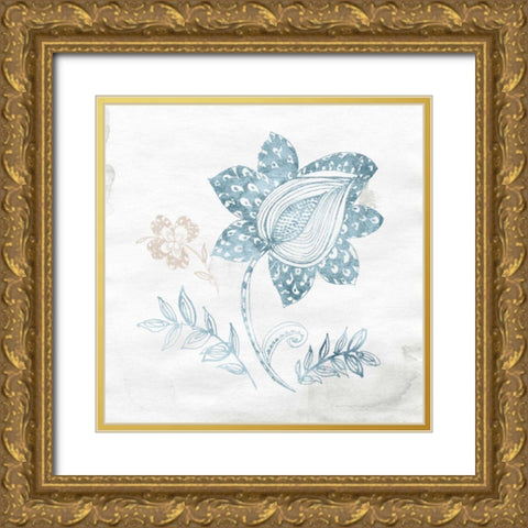 Eastern Boho I Teal Gold Ornate Wood Framed Art Print with Double Matting by Wild Apple Portfolio