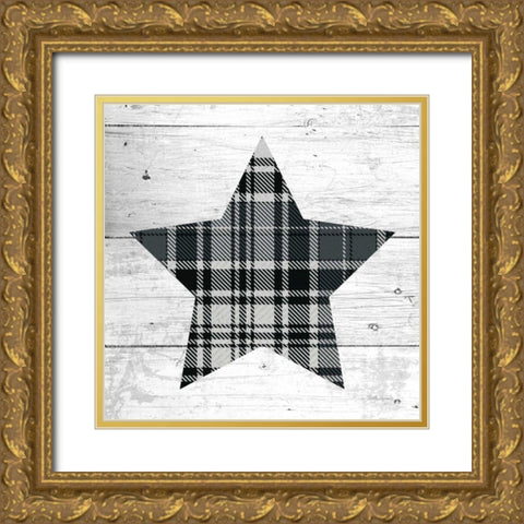 Nordic Holiday XIII Plaid Gold Ornate Wood Framed Art Print with Double Matting by Grove, Beth