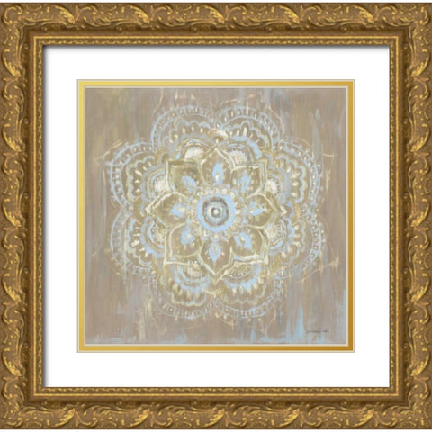 Bombay Bohemian Light Neutral Gold Ornate Wood Framed Art Print with Double Matting by Nai, Danhui