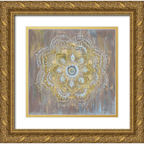 Bombay Bohemian Dark Neutral Gold Ornate Wood Framed Art Print with Double Matting by Nai, Danhui