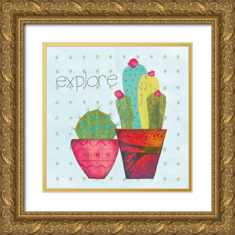 Southwest Cactus I Gold Ornate Wood Framed Art Print with Double Matting by Prahl, Courtney