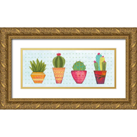 Southwest Cactus VI Gold Ornate Wood Framed Art Print with Double Matting by Prahl, Courtney