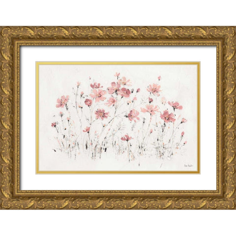Wildflowers I Pink Gold Ornate Wood Framed Art Print with Double Matting by Audit, Lisa