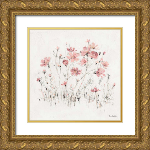 Wildflowers II Pink Gold Ornate Wood Framed Art Print with Double Matting by Audit, Lisa