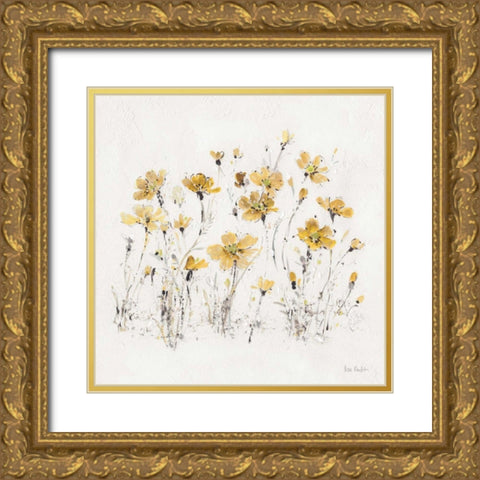 Wildflowers III Yellow Gold Ornate Wood Framed Art Print with Double Matting by Audit, Lisa