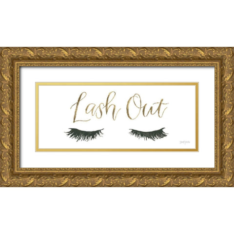 Girl Power V Lash Out Gold Ornate Wood Framed Art Print with Double Matting by Jackson, Jenaya