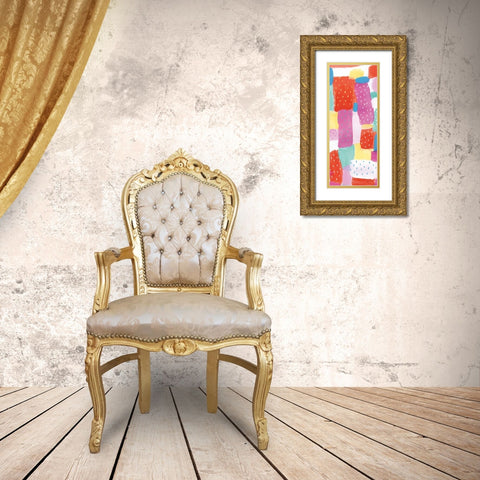 Happy I Spots Crop Gold Ornate Wood Framed Art Print with Double Matting by Zaman, Farida