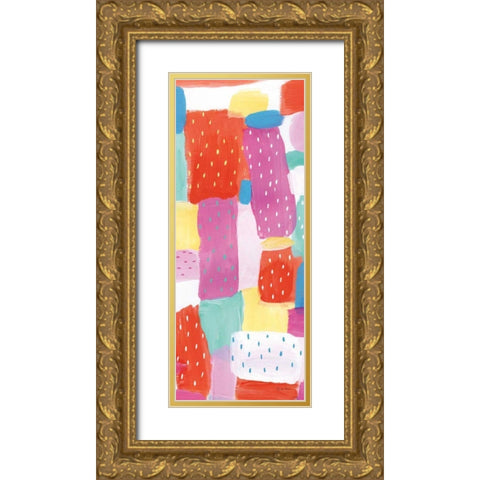 Happy I Spots Crop Gold Ornate Wood Framed Art Print with Double Matting by Zaman, Farida