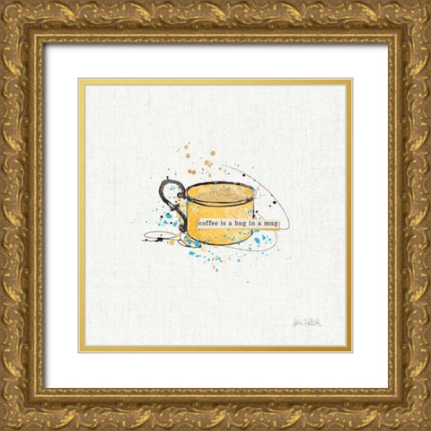 Thoughtful Perk I Gold Ornate Wood Framed Art Print with Double Matting by Pertiet, Katie