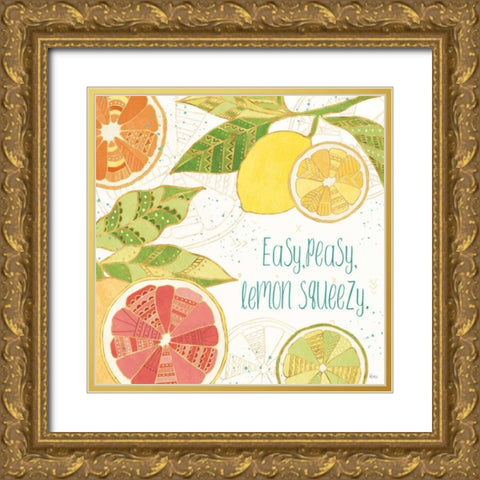 Citrus Splash III Gold Ornate Wood Framed Art Print with Double Matting by Charron, Veronique