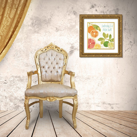 Citrus Splash IV Gold Ornate Wood Framed Art Print with Double Matting by Charron, Veronique