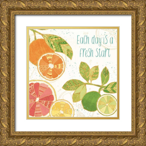 Citrus Splash IV Gold Ornate Wood Framed Art Print with Double Matting by Charron, Veronique