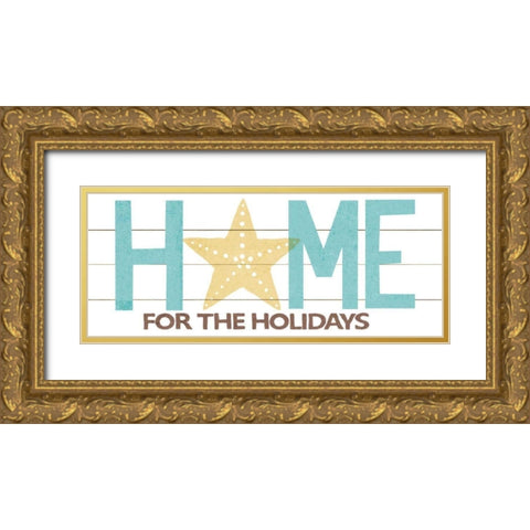 Under Sea Treasures Home for the Holidays Gold Ornate Wood Framed Art Print with Double Matting by Mullan, Michael