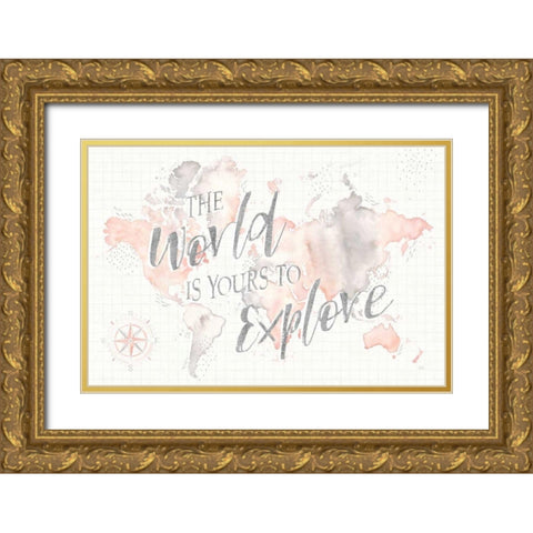 Wonderful World I Gold Ornate Wood Framed Art Print with Double Matting by Marshall, Laura