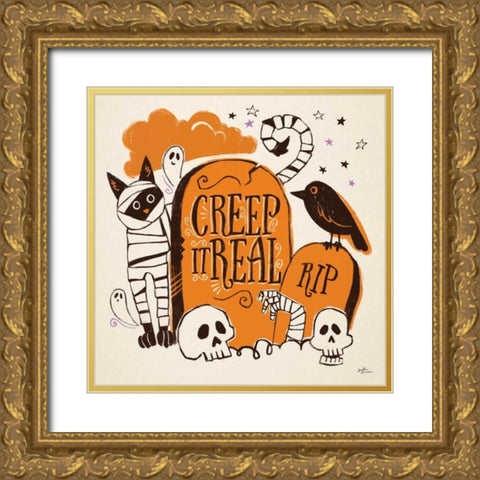 Spooktacular IV Gold Ornate Wood Framed Art Print with Double Matting by Penner, Janelle