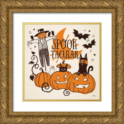 Spooktacular V Gold Ornate Wood Framed Art Print with Double Matting by Penner, Janelle