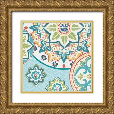Colorful Journey II Gold Ornate Wood Framed Art Print with Double Matting by Pela Studio