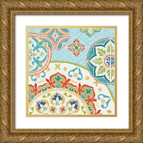 Colorful Journey III Gold Ornate Wood Framed Art Print with Double Matting by Pela Studio