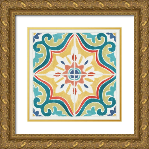 Colorful Journey X Gold Ornate Wood Framed Art Print with Double Matting by Pela Studio