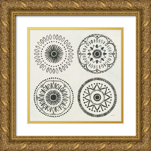 Kami IX Gold Ornate Wood Framed Art Print with Double Matting by Lovell, Kathrine
