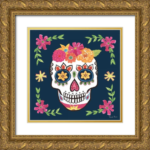 Day of the Dead II Gold Ornate Wood Framed Art Print with Double Matting by Zaman, Farida