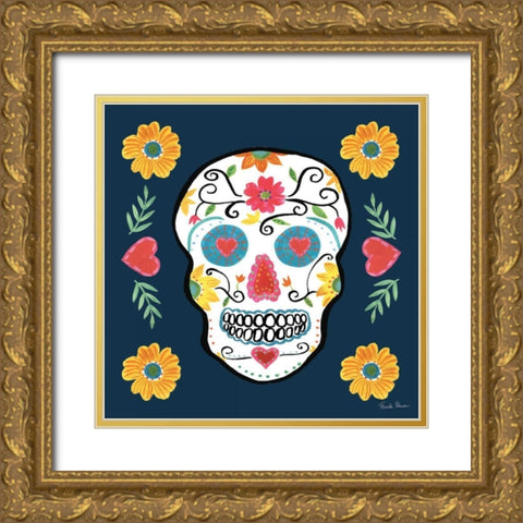 Day of the Dead IV Gold Ornate Wood Framed Art Print with Double Matting by Zaman, Farida